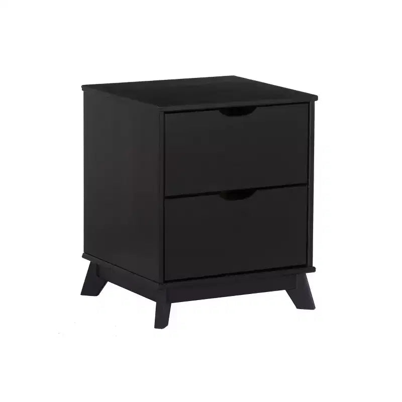 Lit plateforme simple et table de chevet