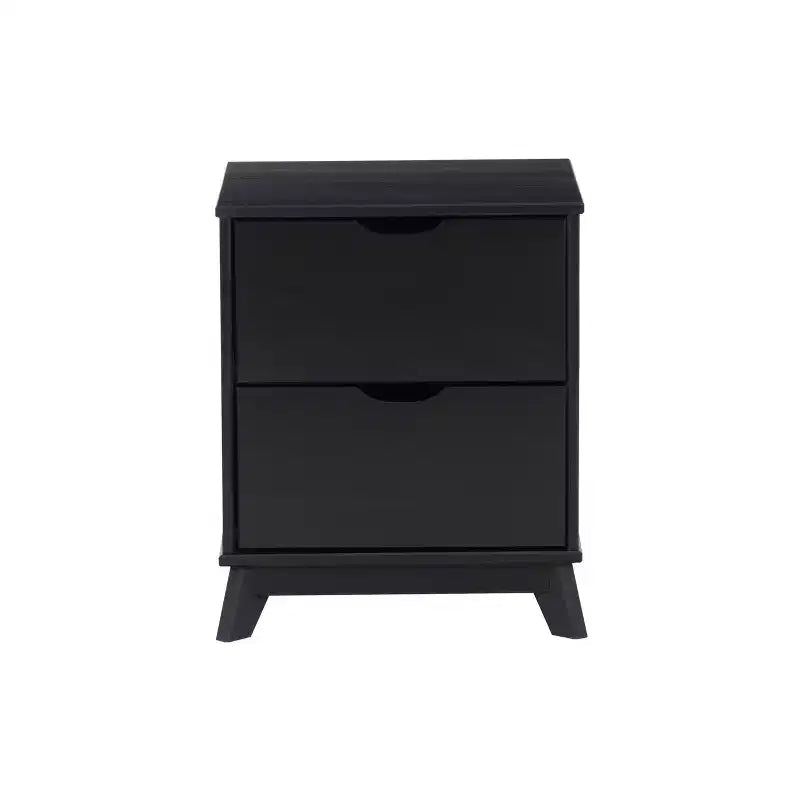 Lit plateforme simple et table de chevet