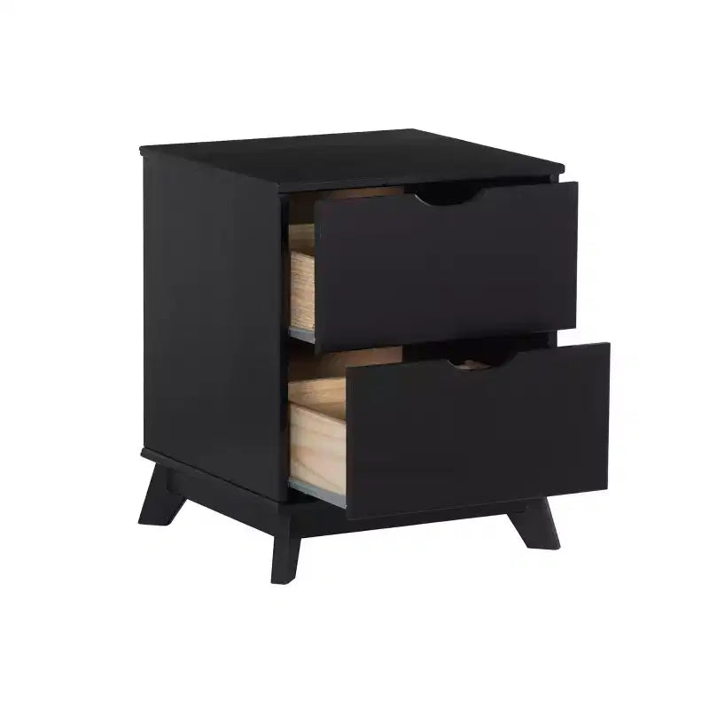 Lit plateforme simple et table de chevet