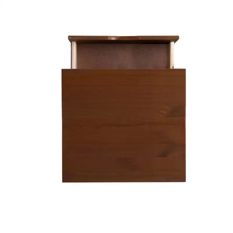 Lit plateforme simple et table de chevet