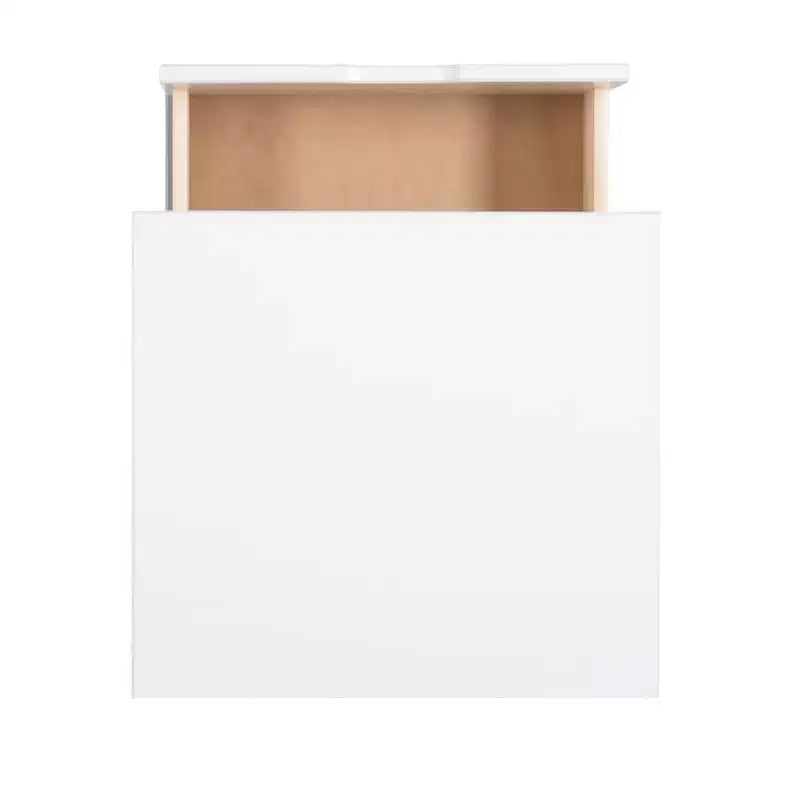 Lit plateforme simple et table de chevet