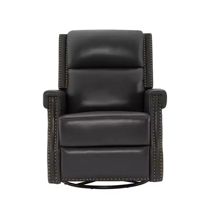 Fauteuil inclinable, pivotant et berçant en cuir