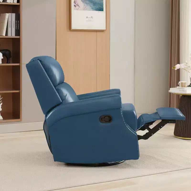 Fauteuil inclinable, pivotant et berçant en cuir