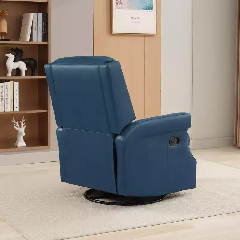 Fauteuil inclinable, pivotant et berçant en cuir