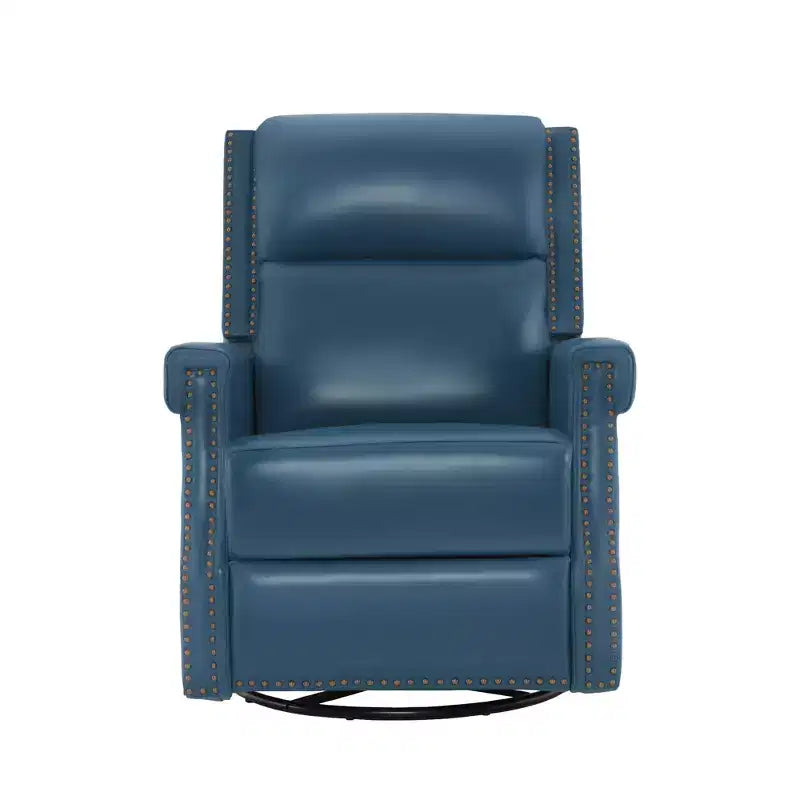 Fauteuil inclinable, pivotant et berçant en cuir