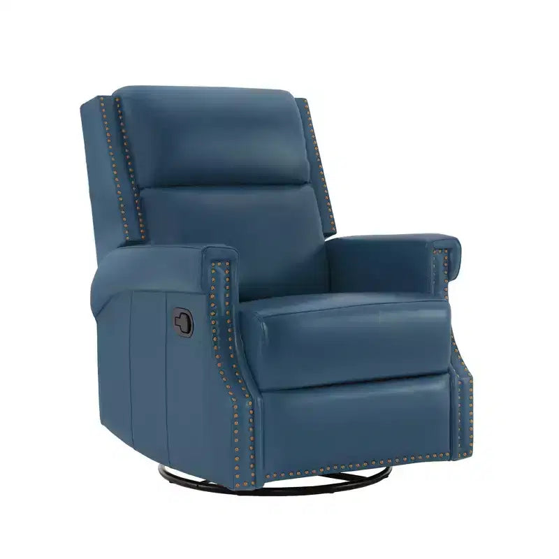 Fauteuil inclinable, pivotant et berçant en cuir