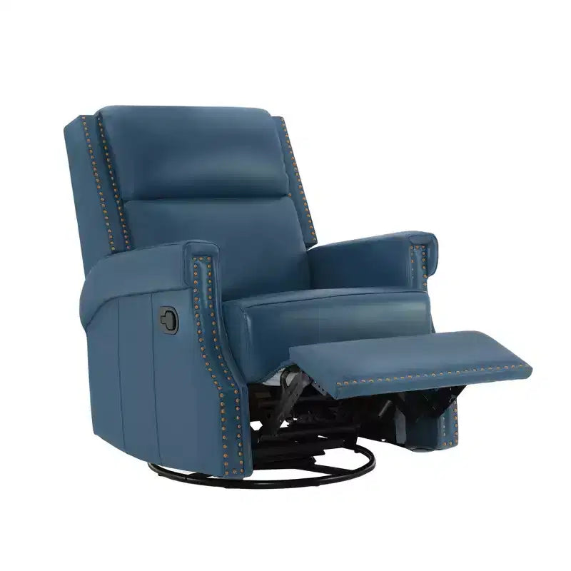 Fauteuil inclinable, pivotant et berçant en cuir