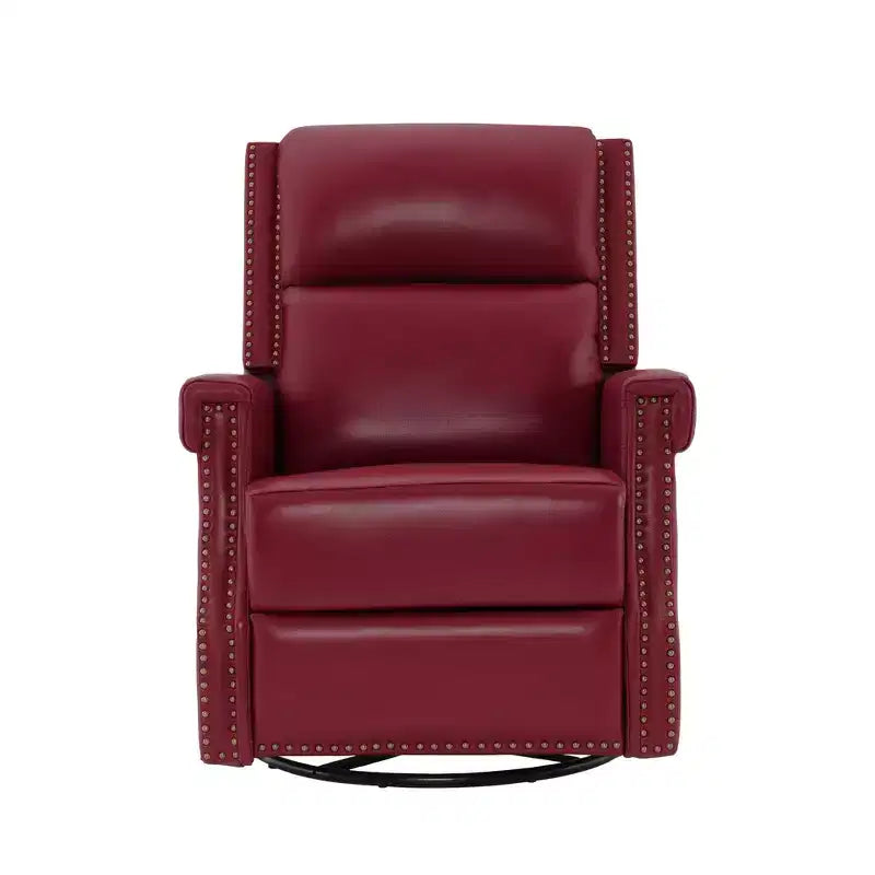 Fauteuil inclinable, pivotant et berçant en cuir
