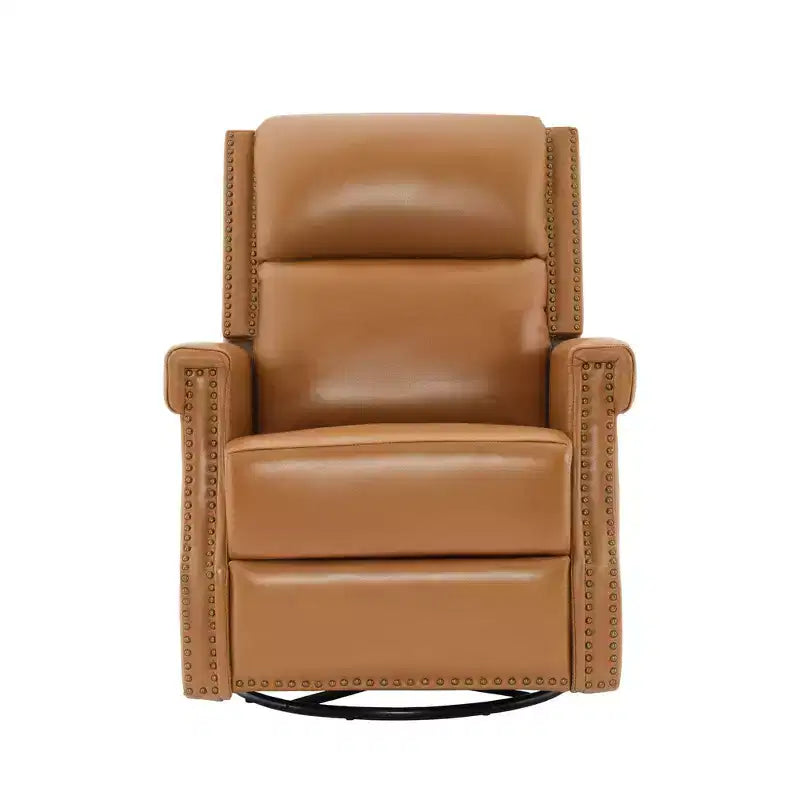 Fauteuil inclinable, pivotant et berçant en cuir