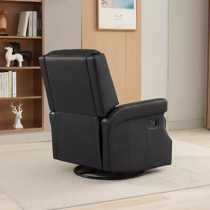 Fauteuil inclinable, pivotant et berçant en cuir