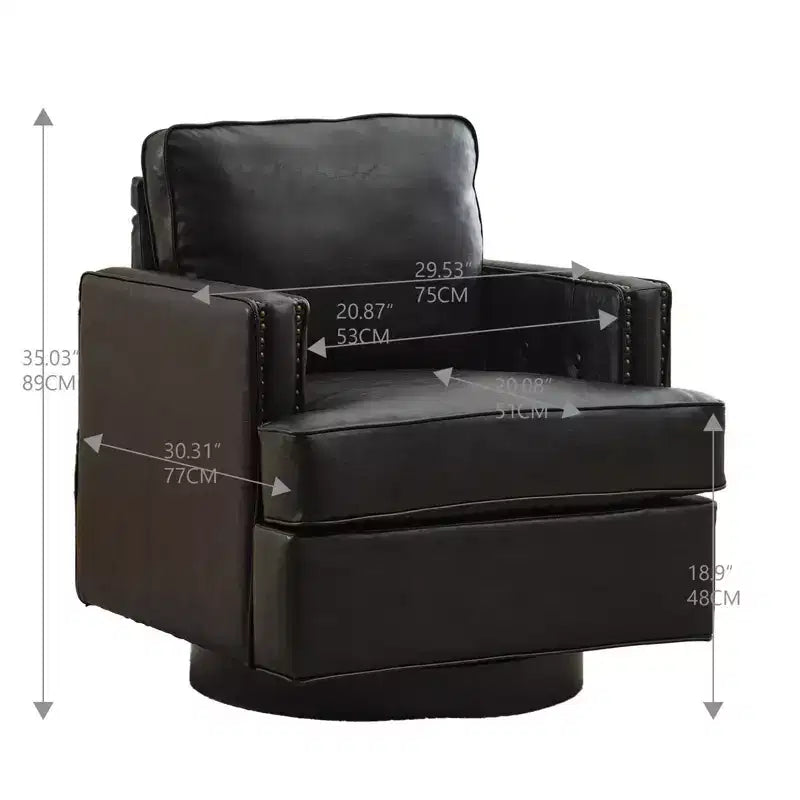 Fauteuils d'appoint pivotants en cuir moderne