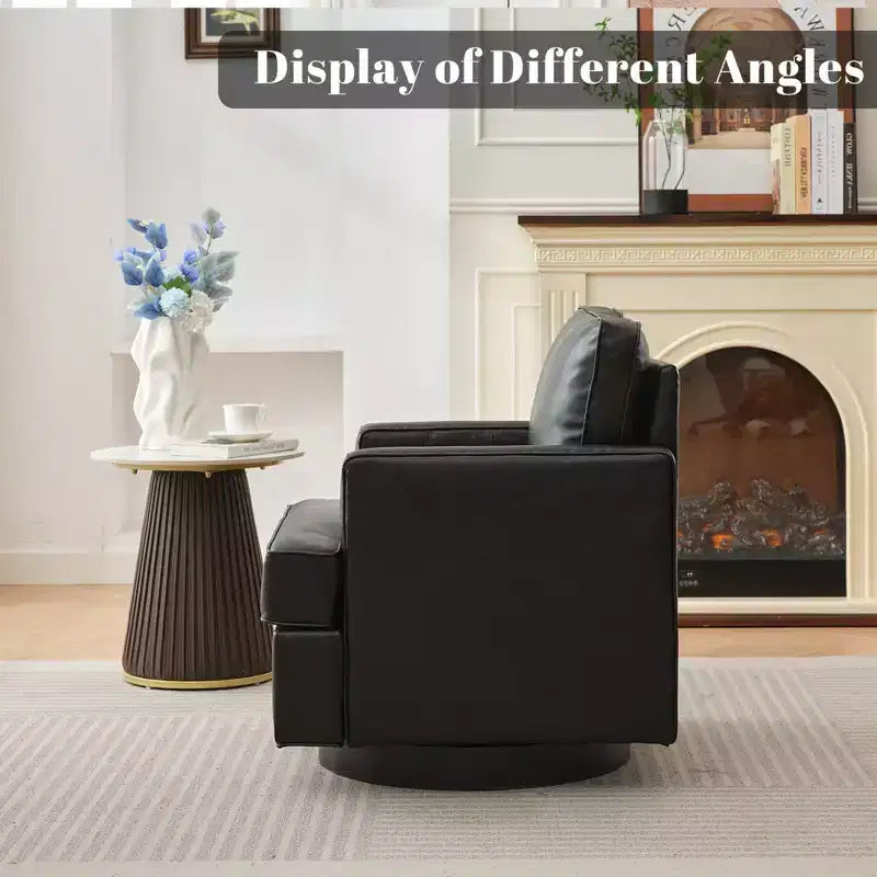 Fauteuils d'appoint pivotants en cuir moderne