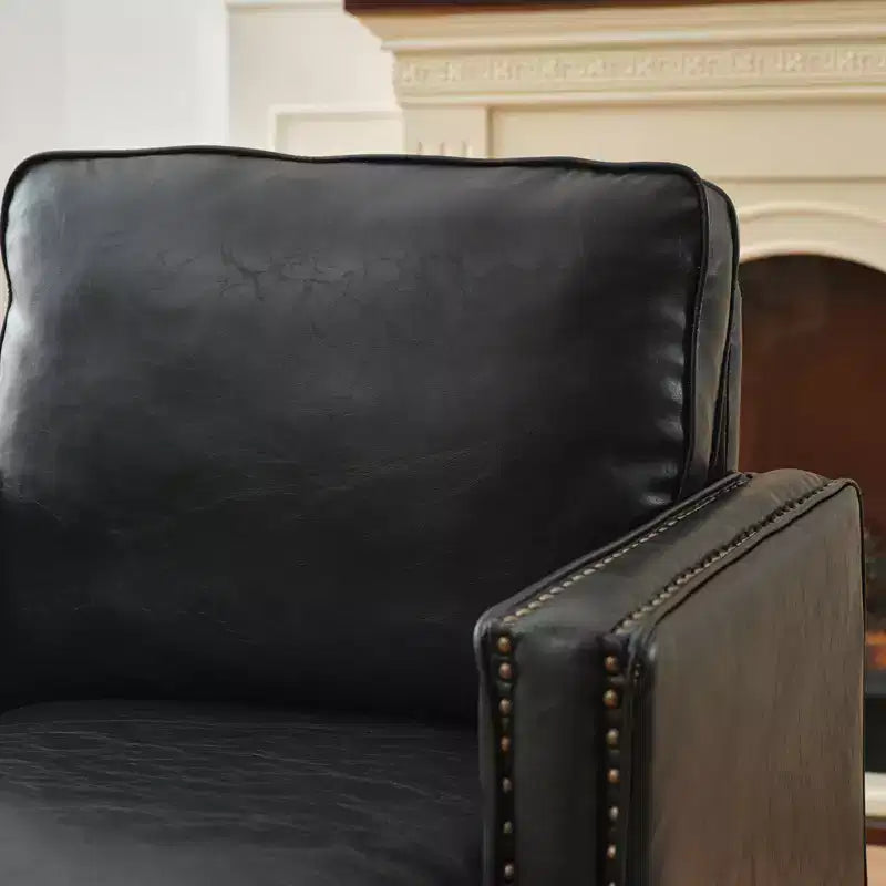 Fauteuils d'appoint pivotants en cuir moderne
